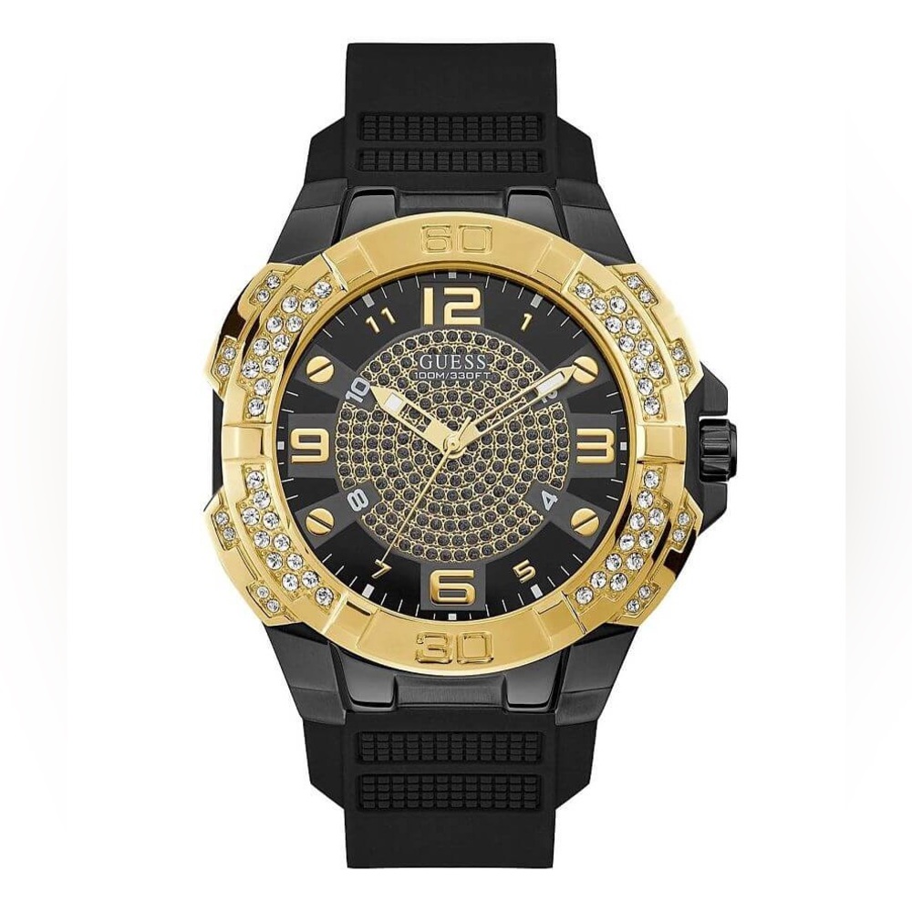 Guess Rhinestone Watch - Men's Watches‎ in Black | Buckle U1255G1